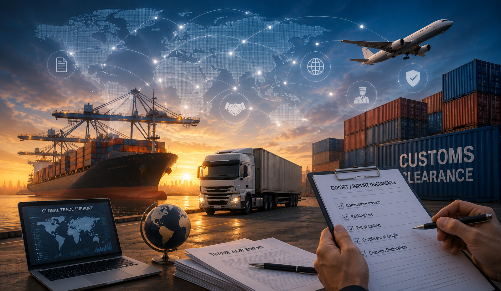 International trade support and logistics